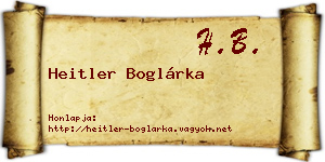 Heitler Boglárka névjegykártya